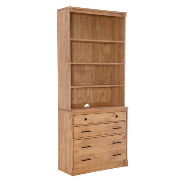 Solid wood deals bookcase with drawers